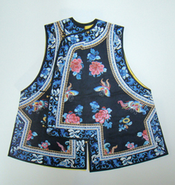 图片[1]-Stone blue satin embroidered peony butterfly female jacket-China Archive